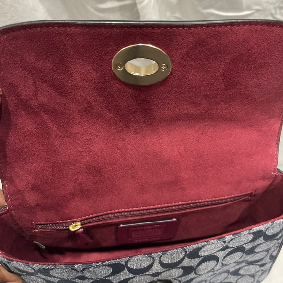 COACH MARLIE TOP HANDLE SATCHEL Signature Chambray DENIM - Picture 4 of 8